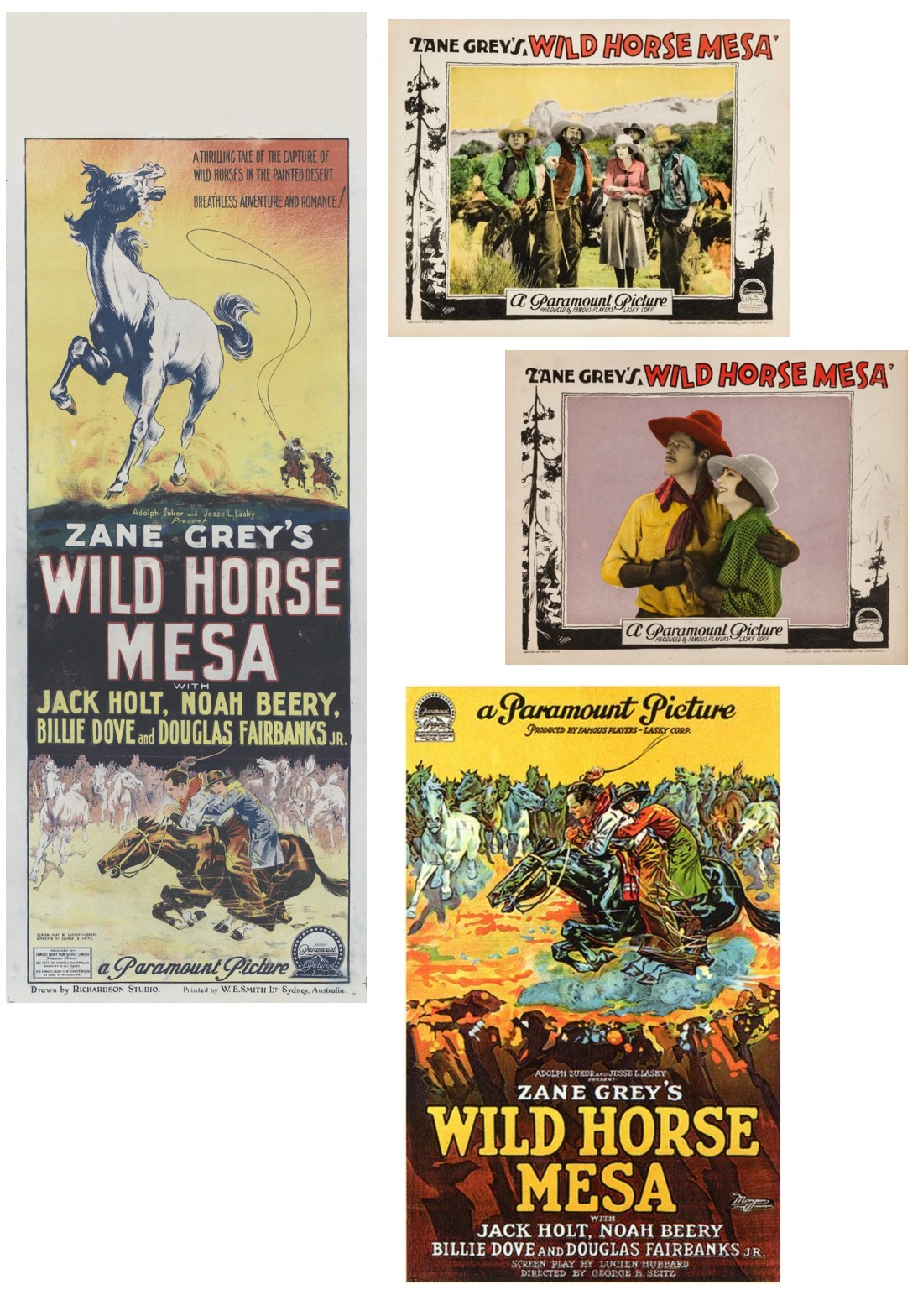 Wild Horse Mesa daybill one sheet lobby cards