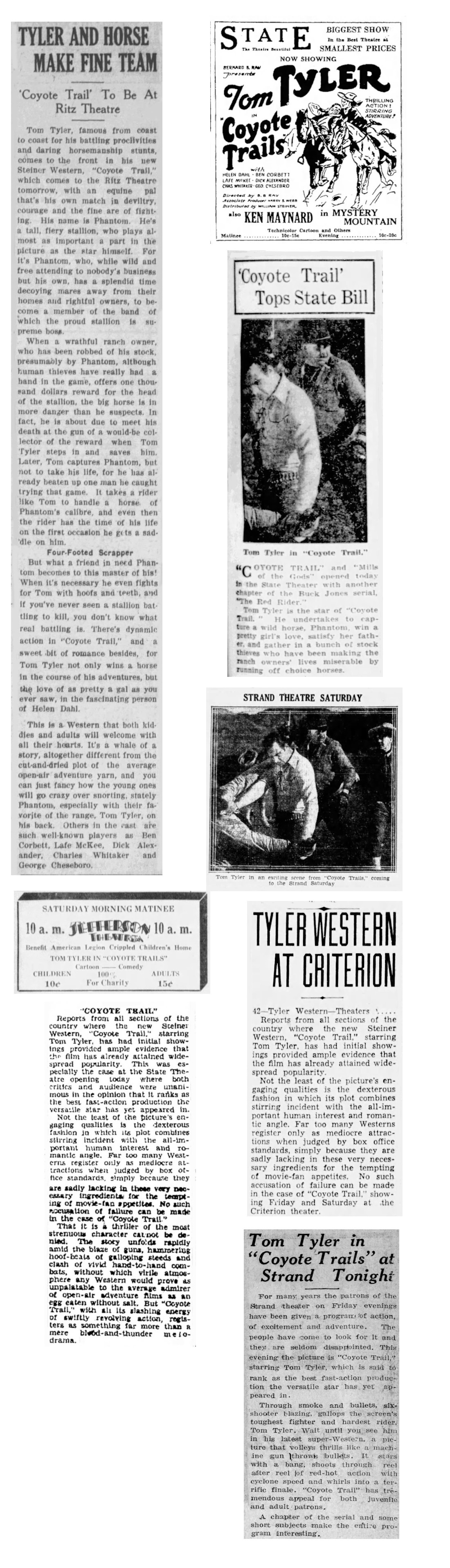 Coyote Trails cinema ads film reviews