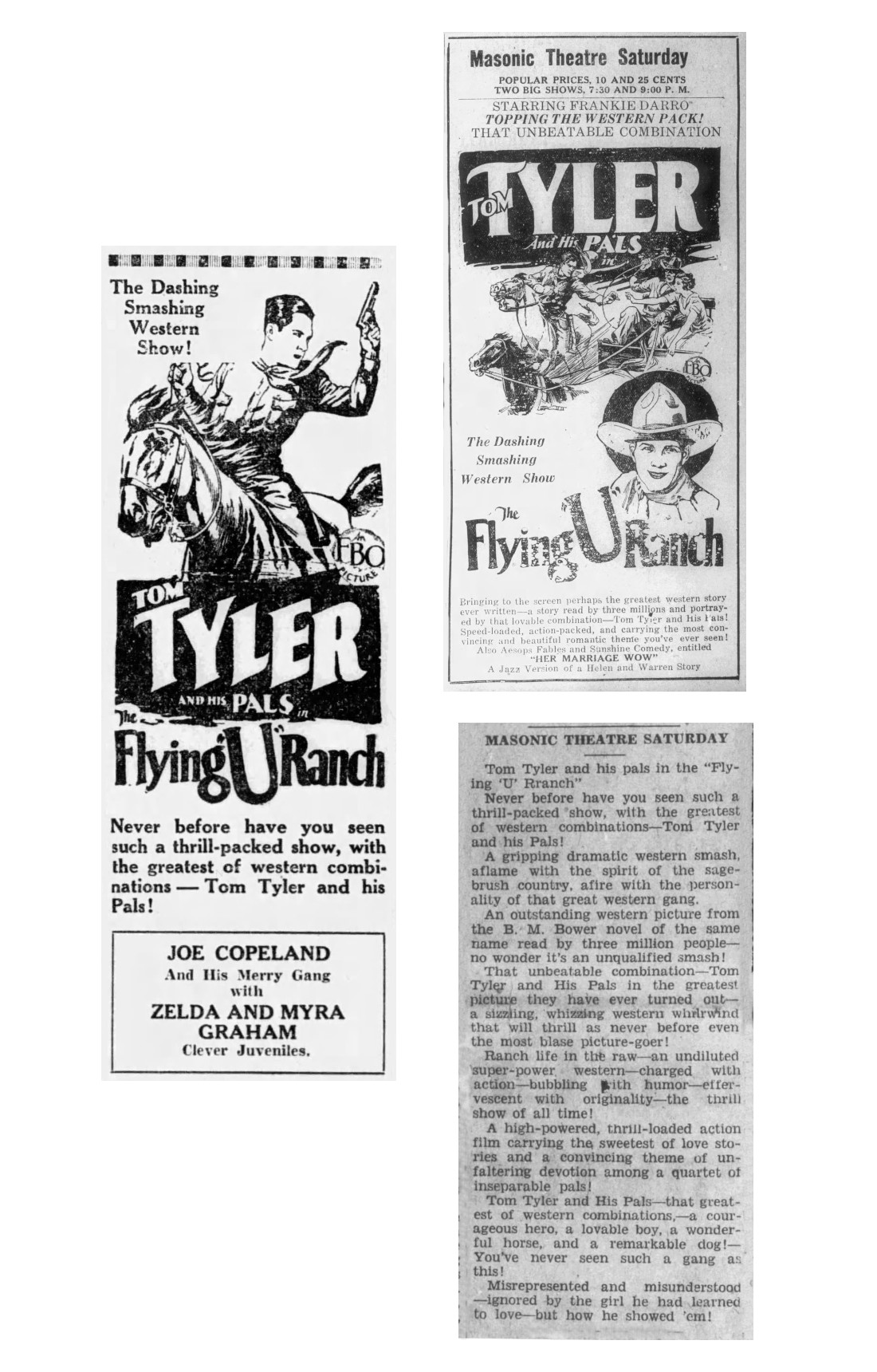 Flying U Ranch cinema ads film reviews cinema release notes
