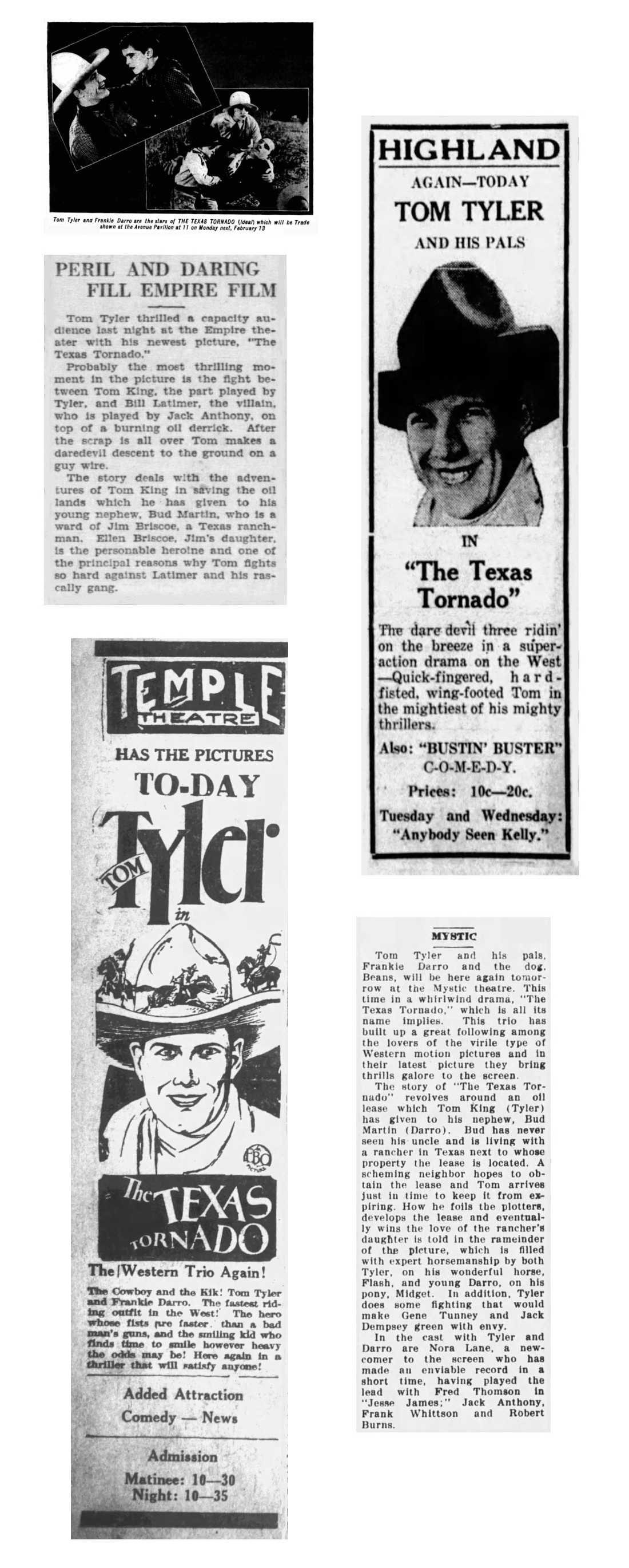 The Texas Tornado cinema ads film reviews